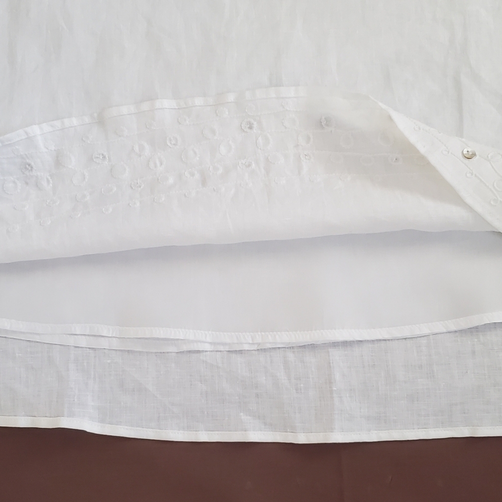 Ecologie Women's White Linen Long Skirt, Sz 12 - Picture 10 of 11